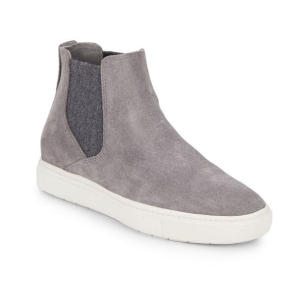 Vince Suede High Top Sneakers Gray Taupe Size 7.5 - Picture 2 of 8